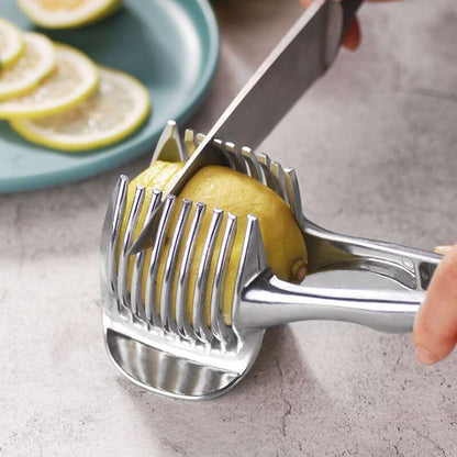 1Pc Tomato Potato Fruit Slicer Lemon Cutter Shreadders Fruit Cutting Holder Cooking Utensil Kitchen Accessories - DunbiBeauty, LLC