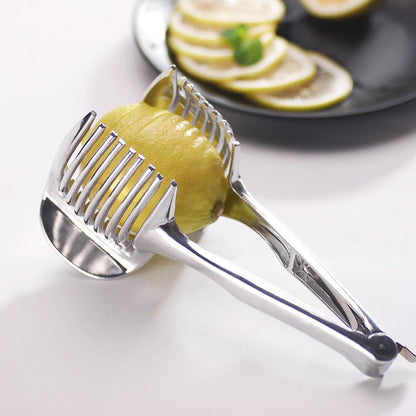 1Pc Tomato Potato Fruit Slicer Lemon Cutter Shreadders Fruit Cutting Holder Cooking Utensil Kitchen Accessories - DunbiBeauty, LLC