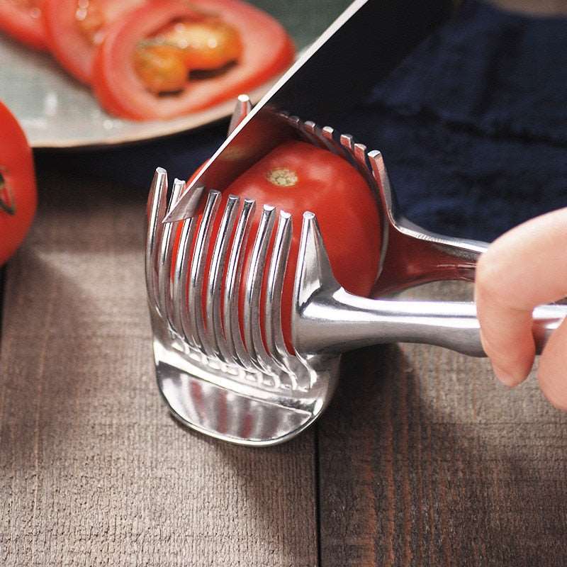 1Pc Tomato Potato Fruit Slicer Lemon Cutter Shreadders Fruit Cutting Holder Cooking Utensil Kitchen Accessories - DunbiBeauty, LLC