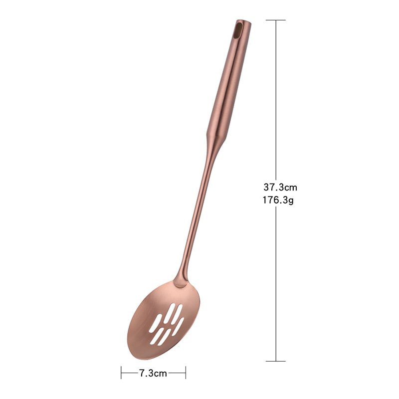 1PCS Cookware Stainless Steel Rose Gold Kitchen Utensils High-grade Kitchen Tool Functional Serving Spoon Soup Ladle Spatula - DunbiBeauty, LLC