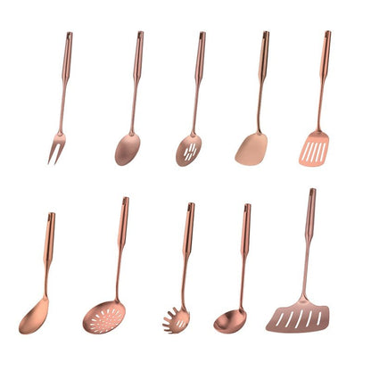 1PCS Cookware Stainless Steel Rose Gold Kitchen Utensils High-grade Kitchen Tool Functional Serving Spoon Soup Ladle Spatula - DunbiBeauty, LLC