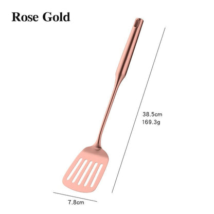 1PCS Cookware Stainless Steel Rose Gold Kitchen Utensils High-grade Kitchen Tool Functional Serving Spoon Soup Ladle Spatula - DunbiBeauty, LLC