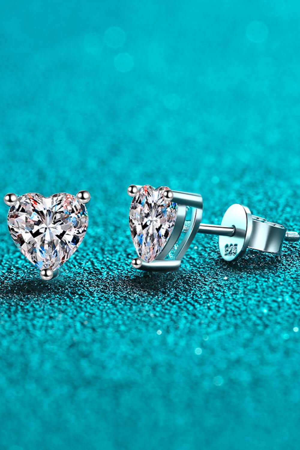 2 Carat Moissanite Heart-Shaped Stud Earrings - DunbiBeauty, LLC