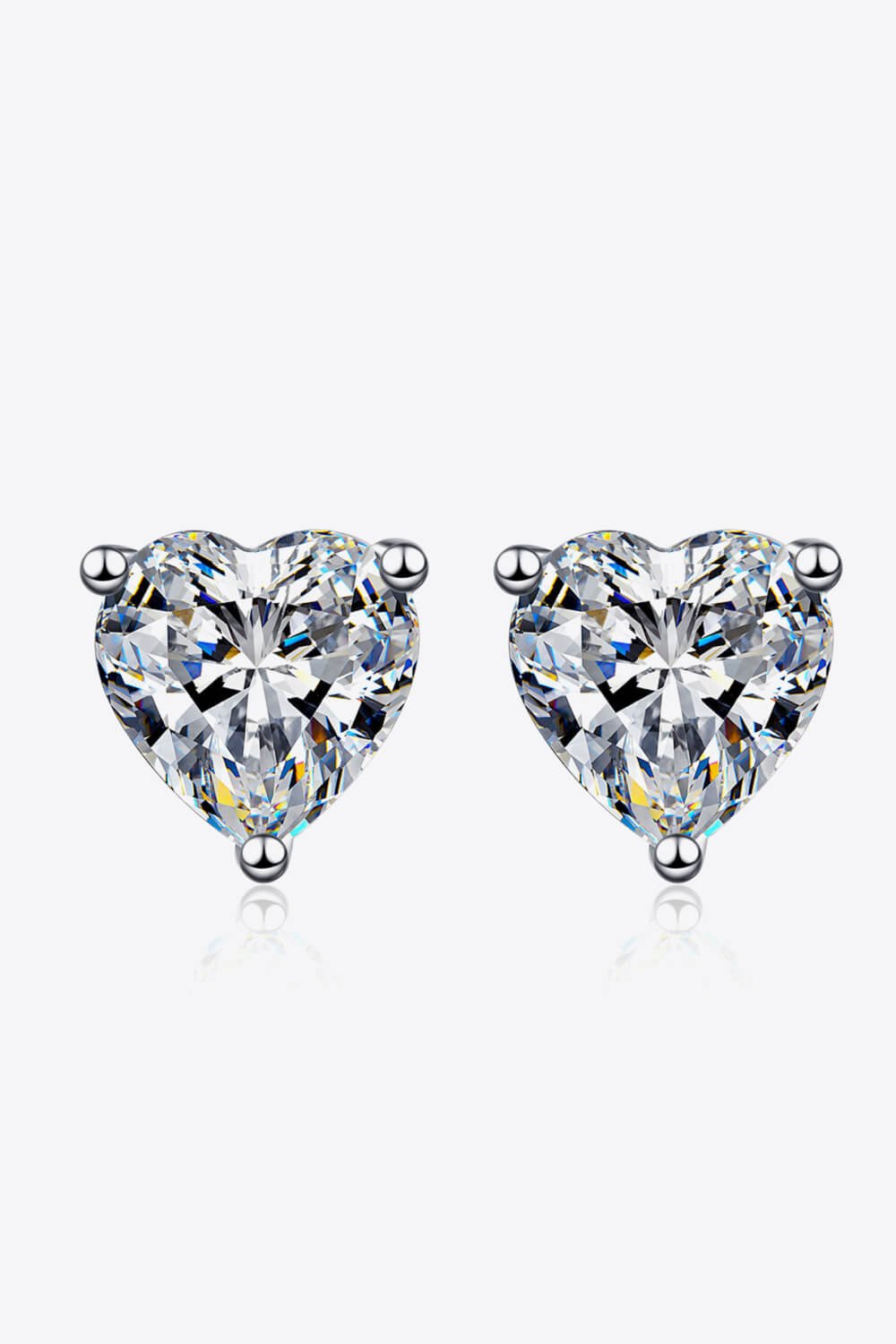 2 Carat Moissanite Heart-Shaped Stud Earrings - DunbiBeauty, LLC