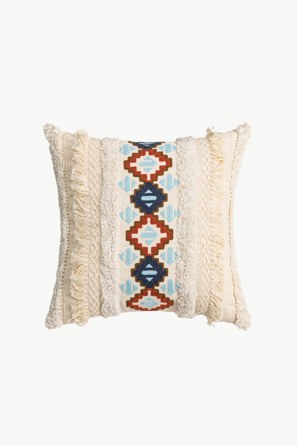 2 Styles Embroidered Fringe Detail Pillow Cover - DunbiBeauty, LLC