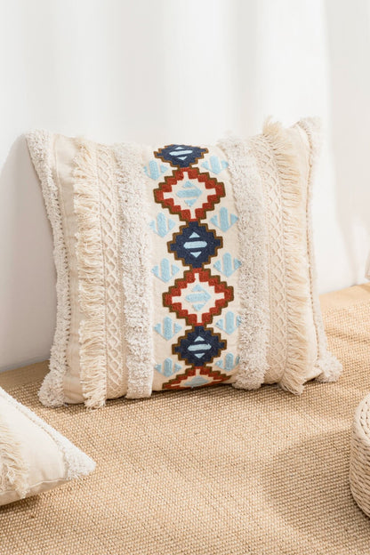 2 Styles Embroidered Fringe Detail Pillow Cover - DunbiBeauty, LLC