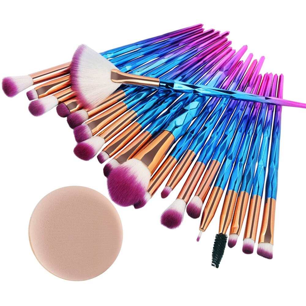 20 Pcs Diamond Makeup Brushes Powder Set - DunbiBeauty, LLC