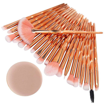 20 Pcs Diamond Makeup Brushes Powder Set - DunbiBeauty, LLC