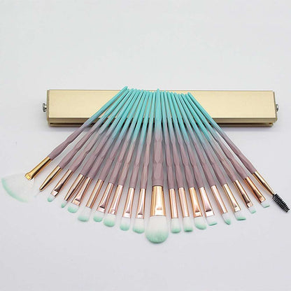 20 Pcs Diamond Makeup Brushes Powder Set - DunbiBeauty, LLC