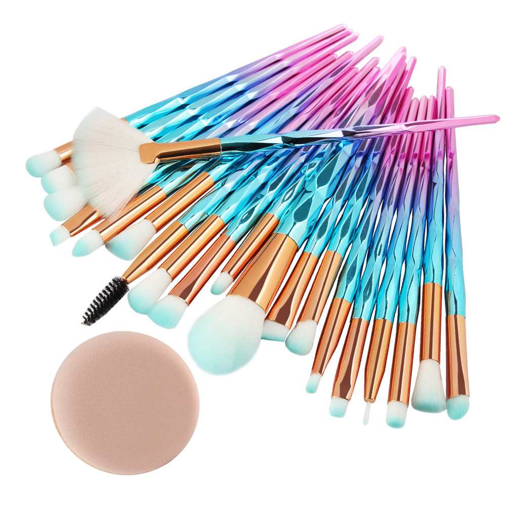 20 Pcs Diamond Makeup Brushes Powder Set - DunbiBeauty, LLC