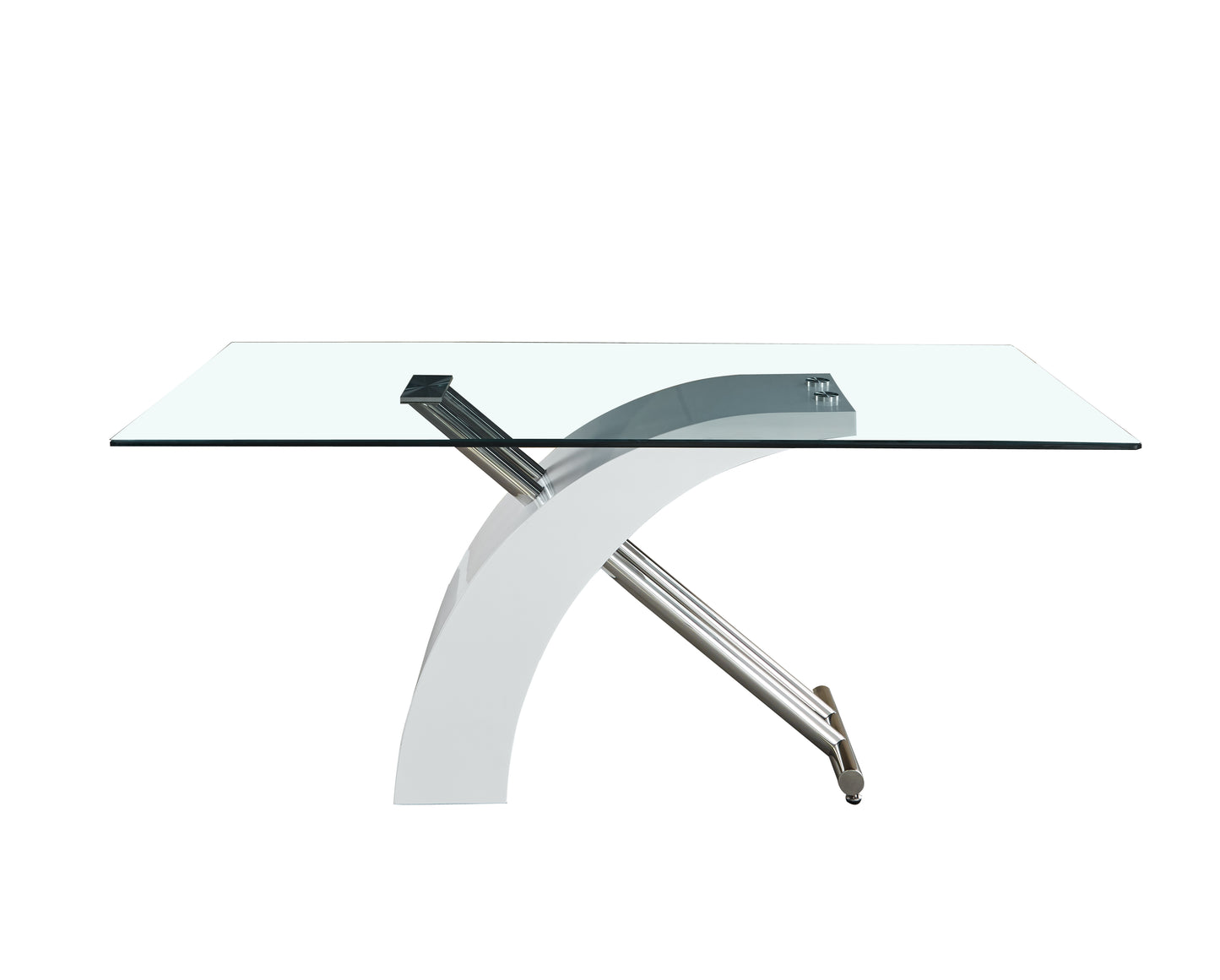 Rectangular Glass Top Dining Table, Modern Design Rectangular Room Table For Home (Black or White)