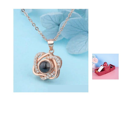 2023 Hot Valentine's Day Gifts Metal Rose Jewelry Gift Box Necklace For Wedding Girlfriend Necklace Gifts - DunbiBeauty, LLC