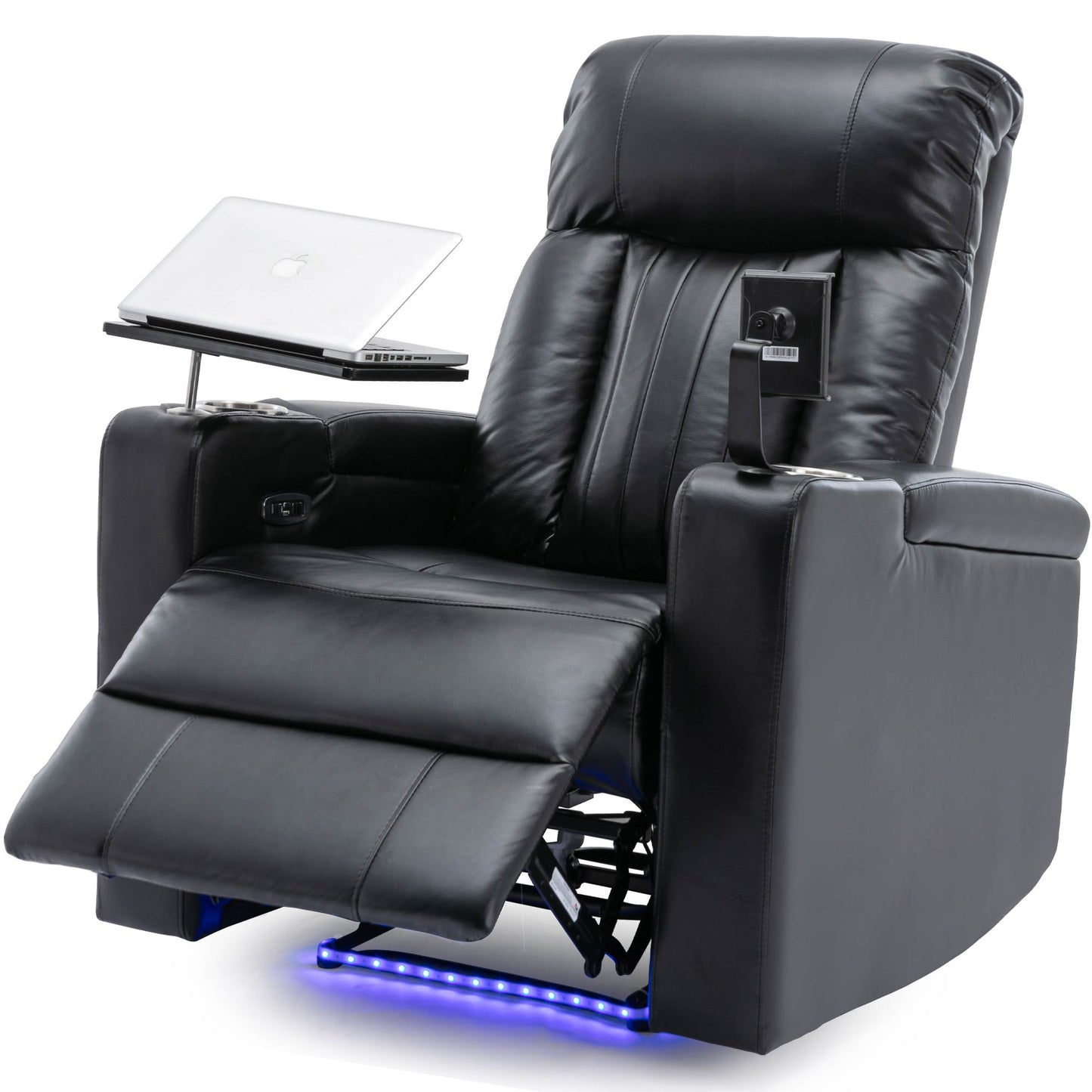 Premium Power Recliner with Storage Arms, Cupholders, Swivel Tray Table and Cell Phone Stand,Black(Old Sku:SG000451AAA)