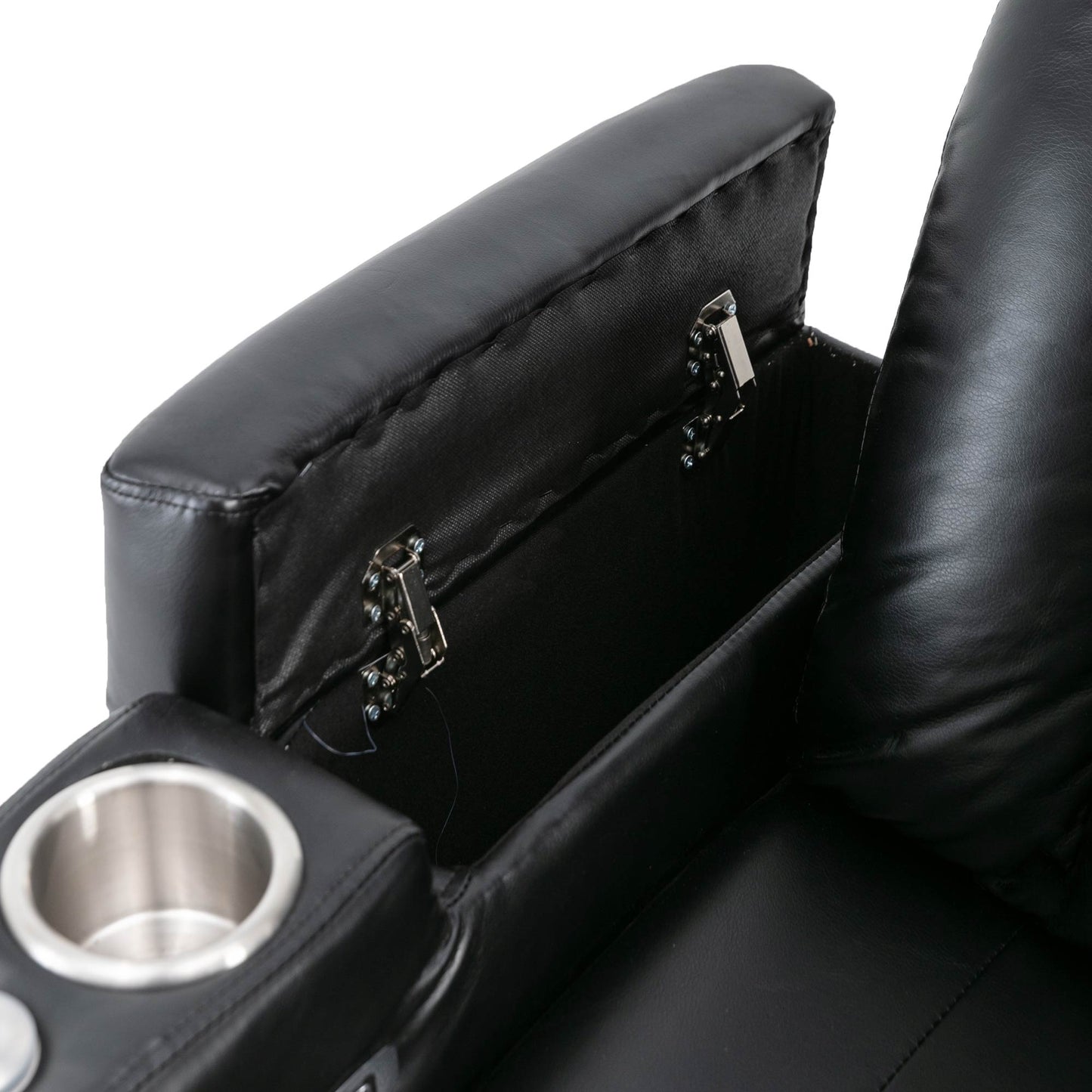 Premium Power Recliner with Storage Arms, Cupholders, Swivel Tray Table and Cell Phone Stand,Black(Old Sku:SG000451AAA)