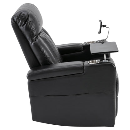 Premium Power Recliner with Storage Arms, Cupholders, Swivel Tray Table and Cell Phone Stand,Black(Old Sku:SG000451AAA)