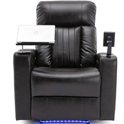 Premium Power Recliner with Storage Arms, Cupholders, Swivel Tray Table and Cell Phone Stand,Black(Old Sku:SG000451AAA)