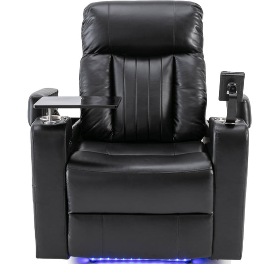 Premium Power Recliner with Storage Arms, Cupholders, Swivel Tray Table and Cell Phone Stand,Black(Old Sku:SG000451AAA)