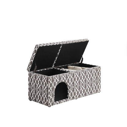 18&quot; Cassidy Smoky Gray Pet Housing w/ Storage Bench