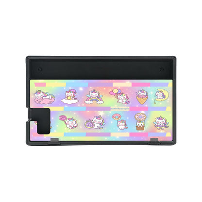 Nintendo Switch Game Console Stickers ｜PVC -Kawaii Unicorn, Pastel Rainbow, Clouds, Pink, Purple, Blue, Yellow, Sleepy Unicorn, Hungry Unicorn, Moon, Candy, Donuts, Ice Cream (Designed by Dunbi)