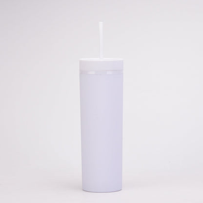 20Oz Double-Layer Plastic Skinny Tumbler with Matching Straw - DunbiBeauty, LLC