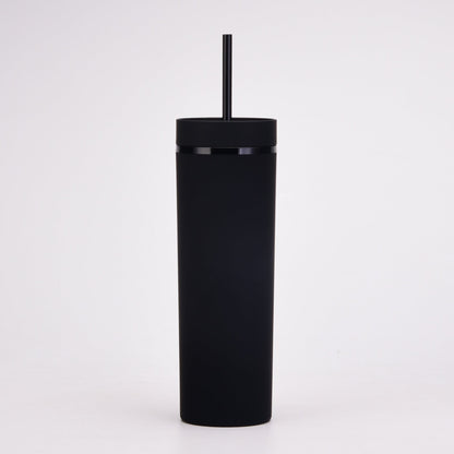 20Oz Double-Layer Plastic Skinny Tumbler with Matching Straw - DunbiBeauty, LLC