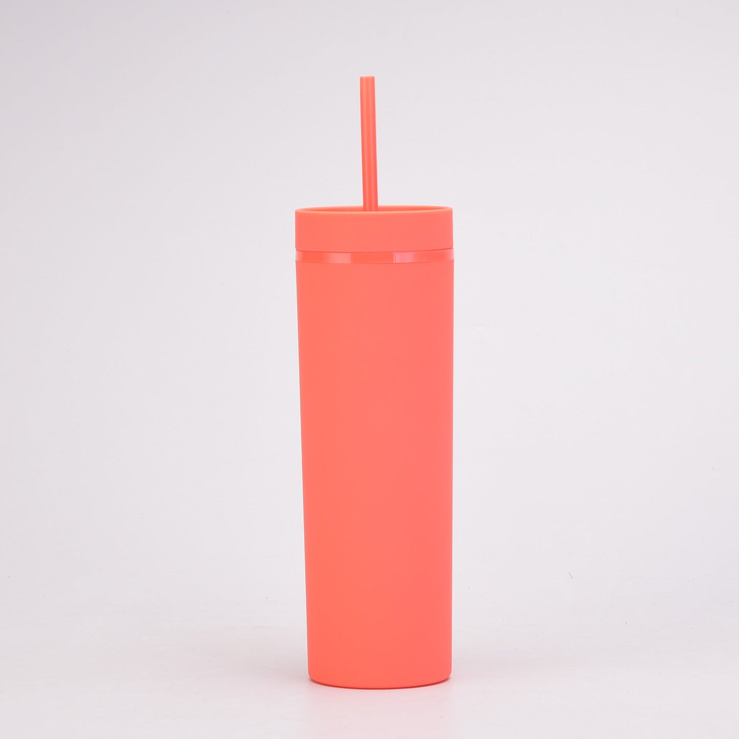 20Oz Double-Layer Plastic Skinny Tumbler with Matching Straw - DunbiBeauty, LLC