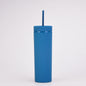 20Oz Double-Layer Plastic Skinny Tumbler with Matching Straw - DunbiBeauty, LLC