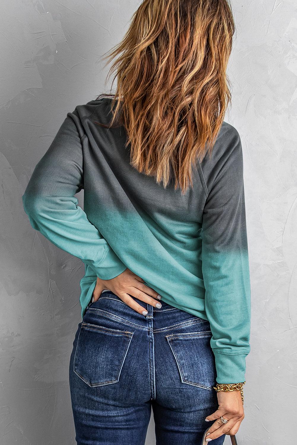 Ombre Crewneck Long Sleeve Sweatshirt Kiwidrop