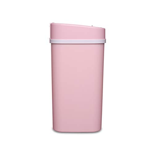 Ninestars DZT-12-5PK Bedroom or Bathroom Automatic Touchless Infrared Motion Sensor Trash Can, 3 Gal 12 L, ABS Plastic (Rectangular, Pink) Trashcan