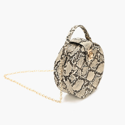 Women's Snake Print Round Crossbody Bag nihaodropshipping