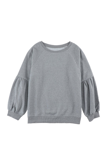 Raglan Patchwork Sleeve Pullover Sweatshirt Kiwidrop