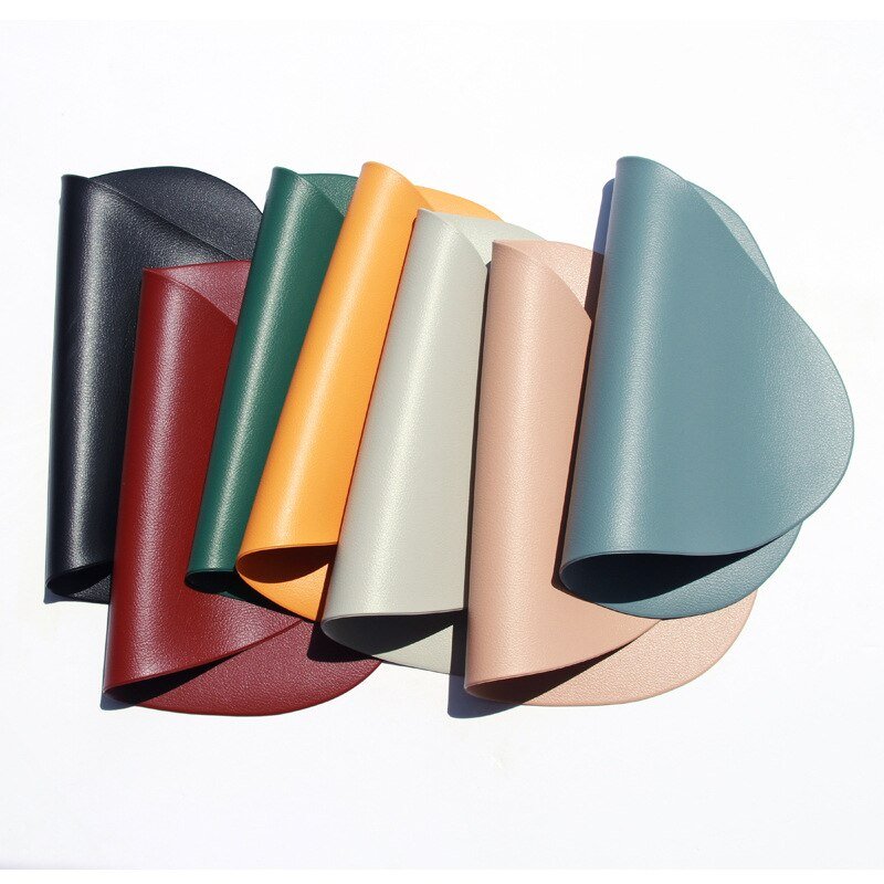 2/3/4PCS Tableware Pad Placemat Table Mat Heat Insulation PU Leather Bowl Coaster Kitchen Non-Slip - DunbiBeauty, LLC