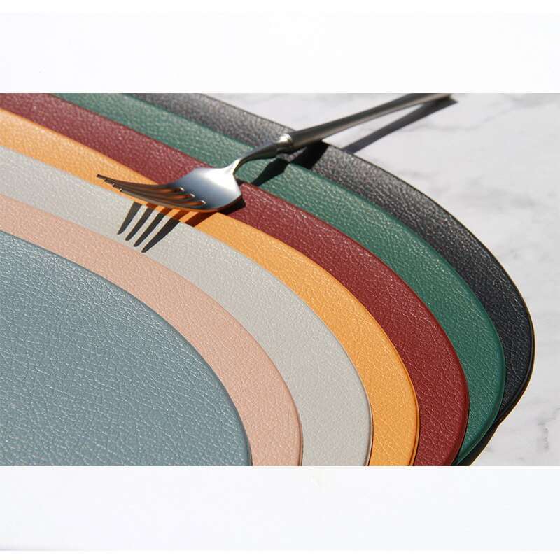 2/3/4PCS Tableware Pad Placemat Table Mat Heat Insulation PU Leather Bowl Coaster Kitchen Non-Slip - DunbiBeauty, LLC