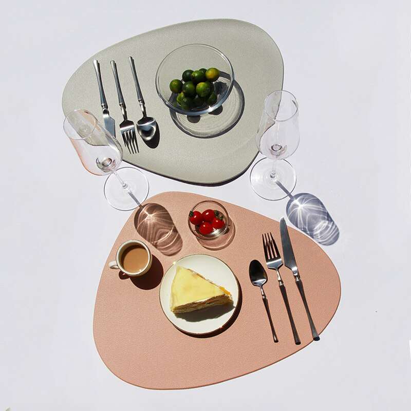 2/3/4PCS Tableware Pad Placemat Table Mat Heat Insulation PU Leather Bowl Coaster Kitchen Non-Slip - DunbiBeauty, LLC