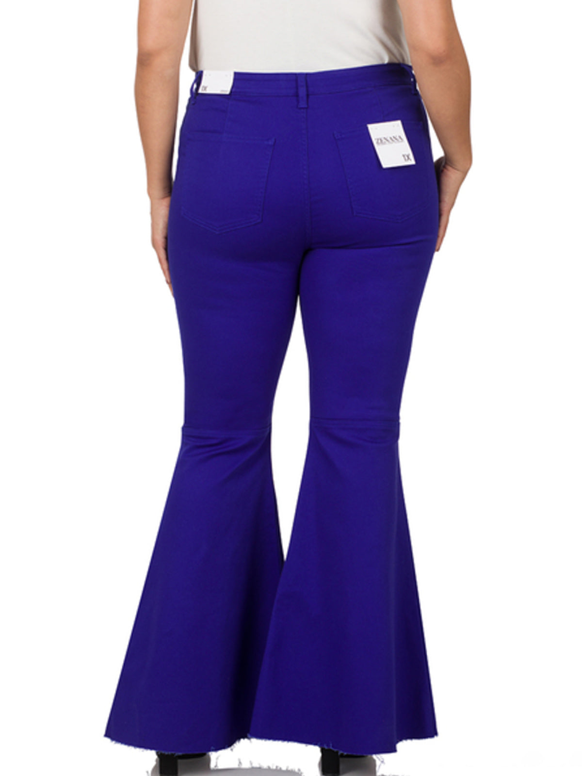 Plus Size High Rise Super Flare Denim Pants By Zenana Kiwidrop