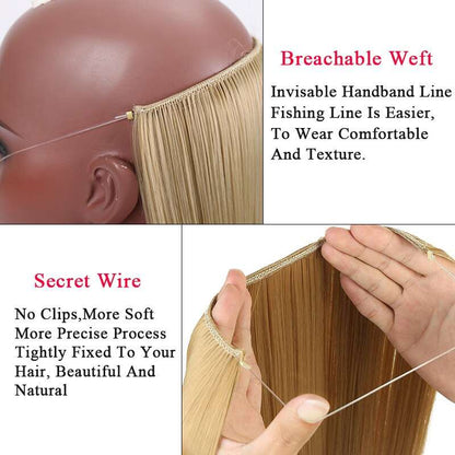 24 Inches Invisible Wire No Clips Hair Extension - DunbiBeauty, LLC