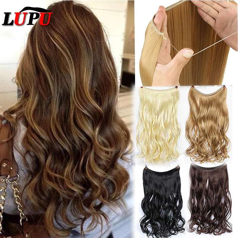 24 Inches Invisible Wire No Clips Hair Extension - DunbiBeauty, LLC