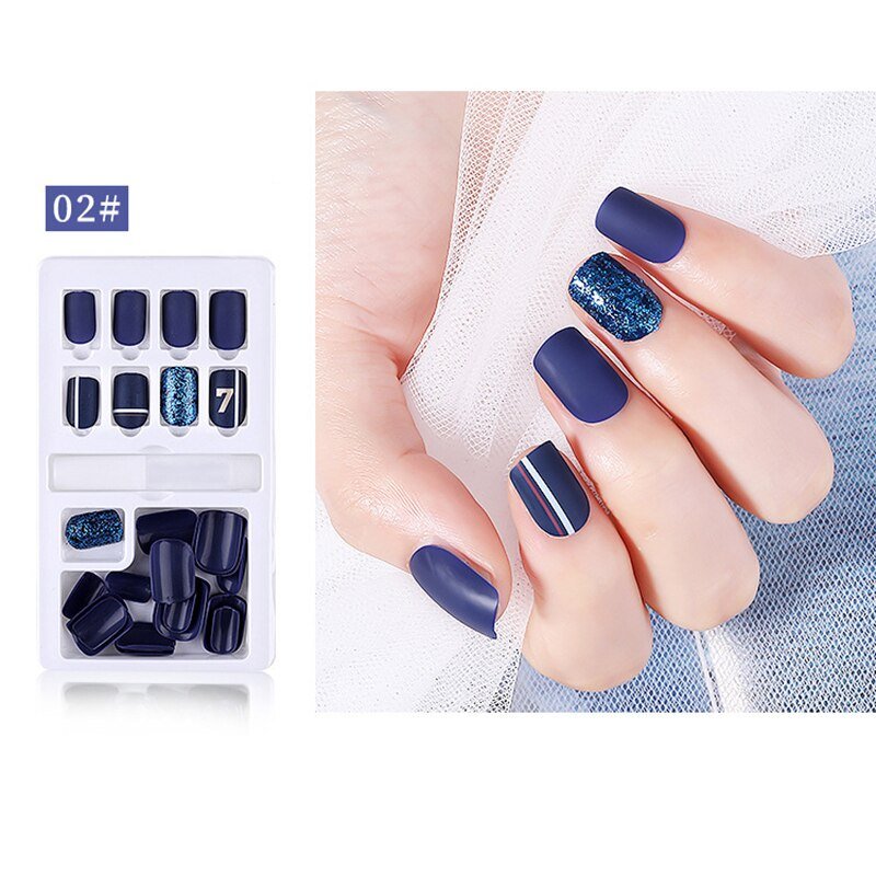 24/30Pcs Fake Nails With Glue Press On Nails Nail Tips With Jelly Double-sided Tape Natural Extension Nail Art - DunbiBeauty, LLC