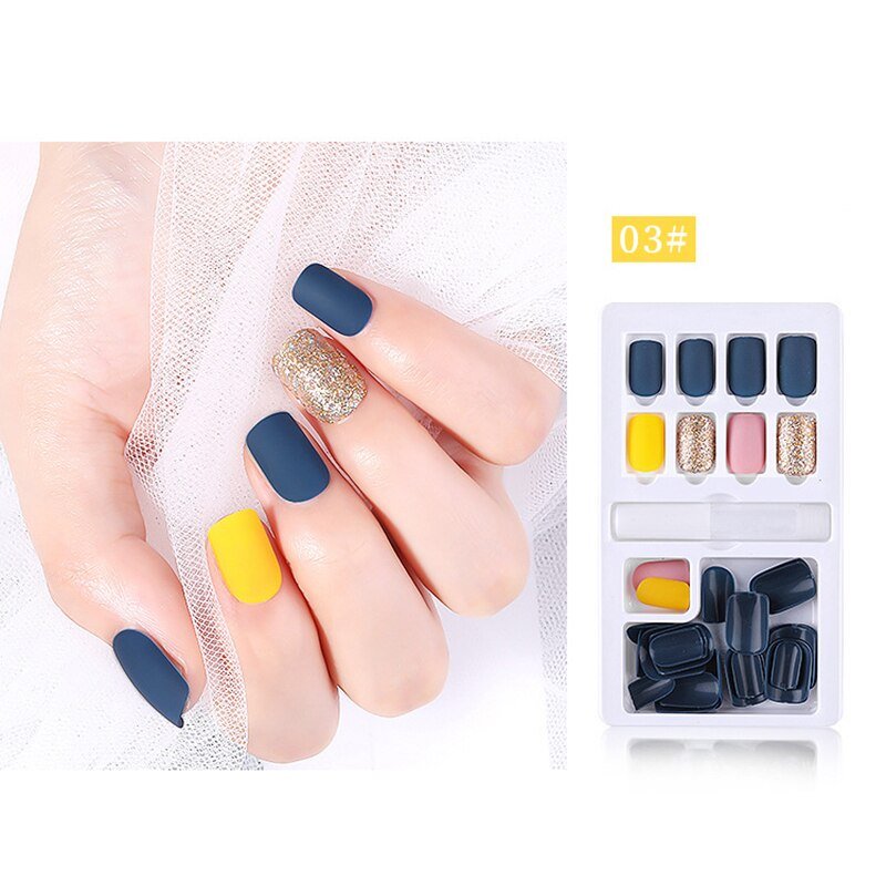 24/30Pcs Fake Nails With Glue Press On Nails Nail Tips With Jelly Double-sided Tape Natural Extension Nail Art - DunbiBeauty, LLC