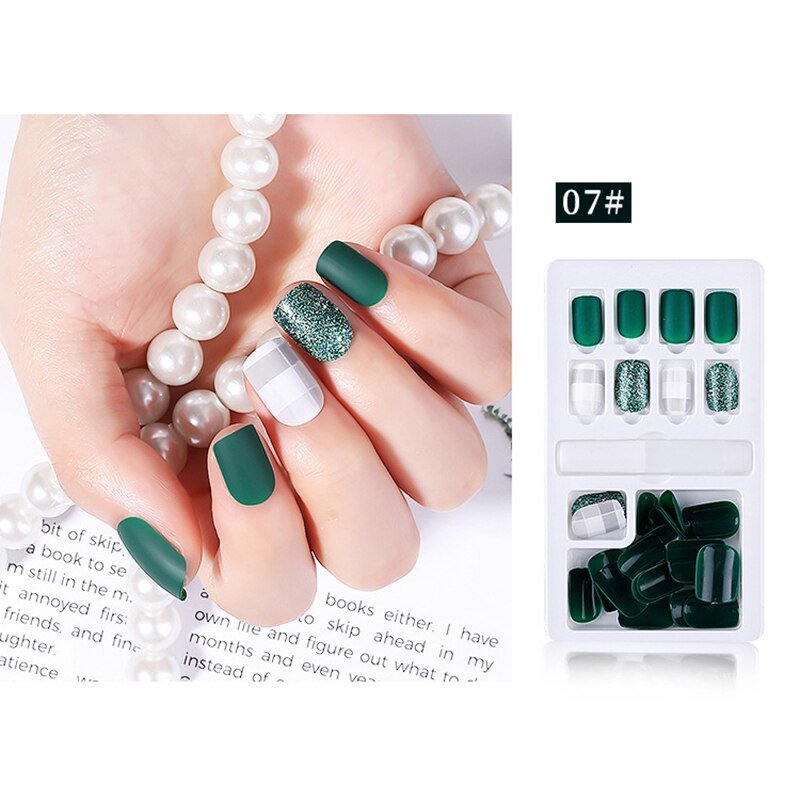 24/30Pcs Fake Nails With Glue Press On Nails Nail Tips With Jelly Double-sided Tape Natural Extension Nail Art - DunbiBeauty, LLC