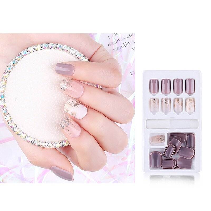 24/30Pcs Fake Nails With Glue Press On Nails Nail Tips With Jelly Double-sided Tape Natural Extension Nail Art - DunbiBeauty, LLC