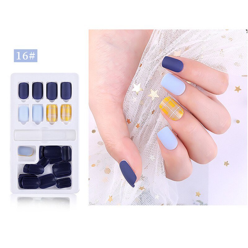 24/30Pcs Fake Nails With Glue Press On Nails Nail Tips With Jelly Double-sided Tape Natural Extension Nail Art - DunbiBeauty, LLC