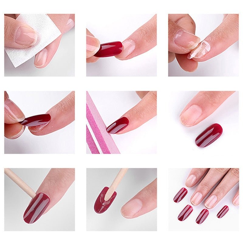 24/30Pcs Fake Nails With Glue Press On Nails Nail Tips With Jelly Double-sided Tape Natural Extension Nail Art - DunbiBeauty, LLC