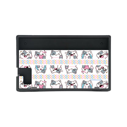 Nintendo Switch Game Console Stickers ｜PVC -Kawaii Cat, Anime Style, Cartoon, Emotions, Happy, Sad, Angry, Laughing, White Background (Designed by Dunbi)