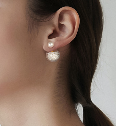 Rhinestone Ball Stud Earrings Kiwidrop