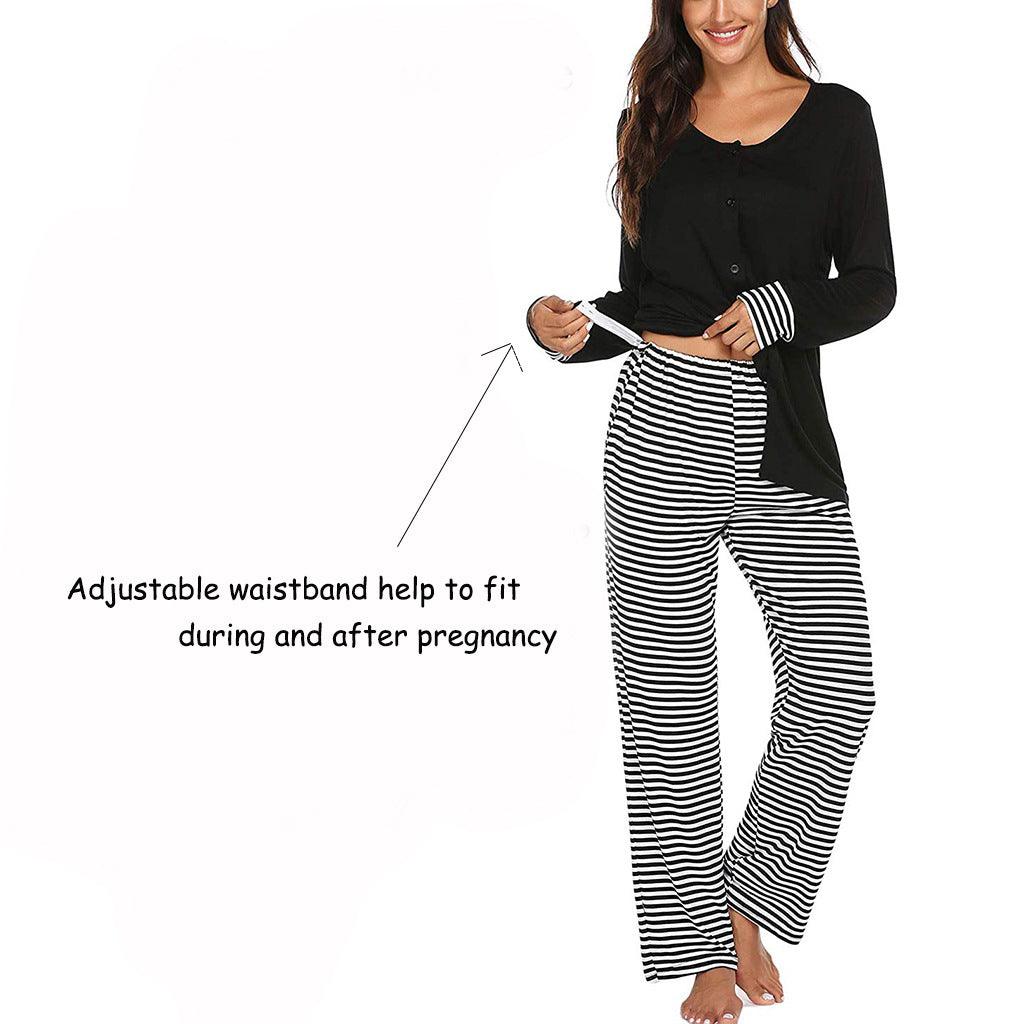 Pajamas Set For Pregnant Women Maternity Sleepwear Nursing Clothes Summer Cotton Larnt