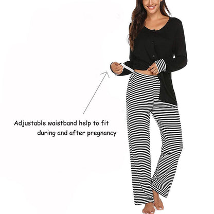 Pajamas Set For Pregnant Women Maternity Sleepwear Nursing Clothes Summer Cotton Larnt