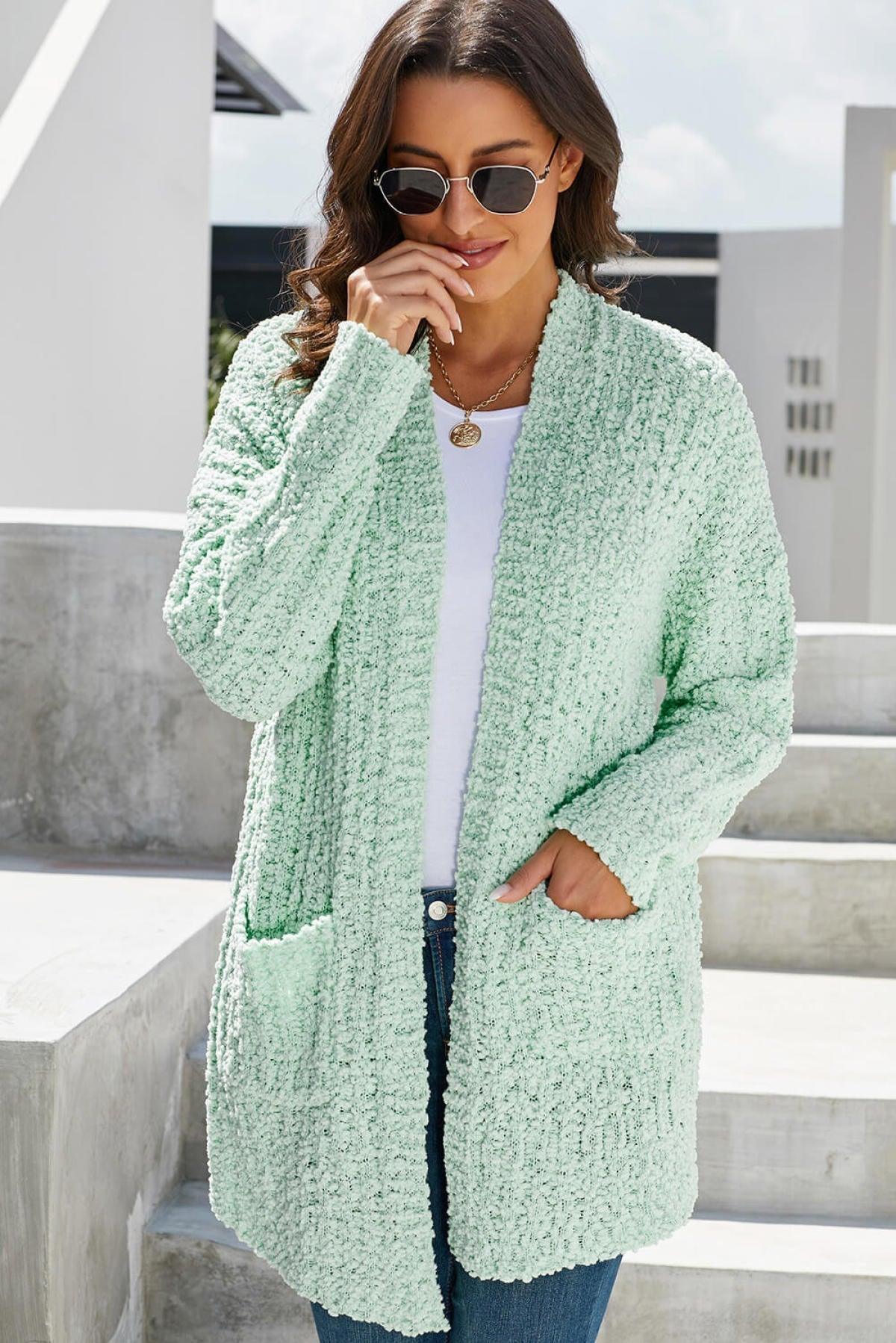 Pebble Beach Textured Cardigan Kiwidrop