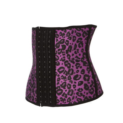 Women's Leopard Print 3-Hook Latex Waist Trainer Kiwidrop