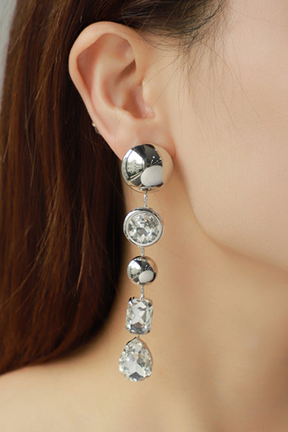 Rhinestone Geometric Drop Earrings